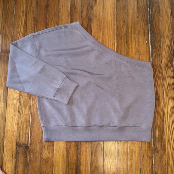 Spanx AirEssentials One Shoulder Sweatshirt in Smoke 1X - Picture 2 of 5